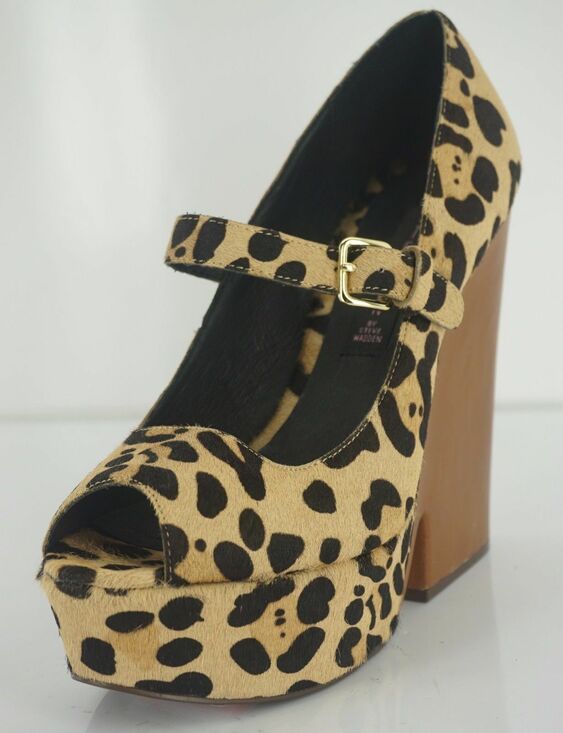 Steve Madden Shoes - Steve Madden Leopard Hair Knockout Mary Jane Pump Size 8 New Wedge Open Toe$200